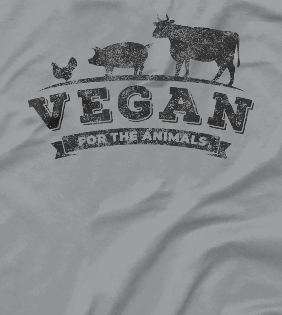 Womens Vegan For The Animals Plant Based Veggie Retro Vintage Logo T-Shirt, Kid T-Shirt and Women T-Shirt