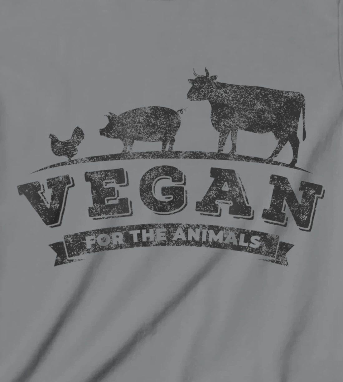 Womens Vegan For The Animals Plant Based Veggie Retro Vintage Logo T-Shirt, Kid T-Shirt and Women T-Shirt