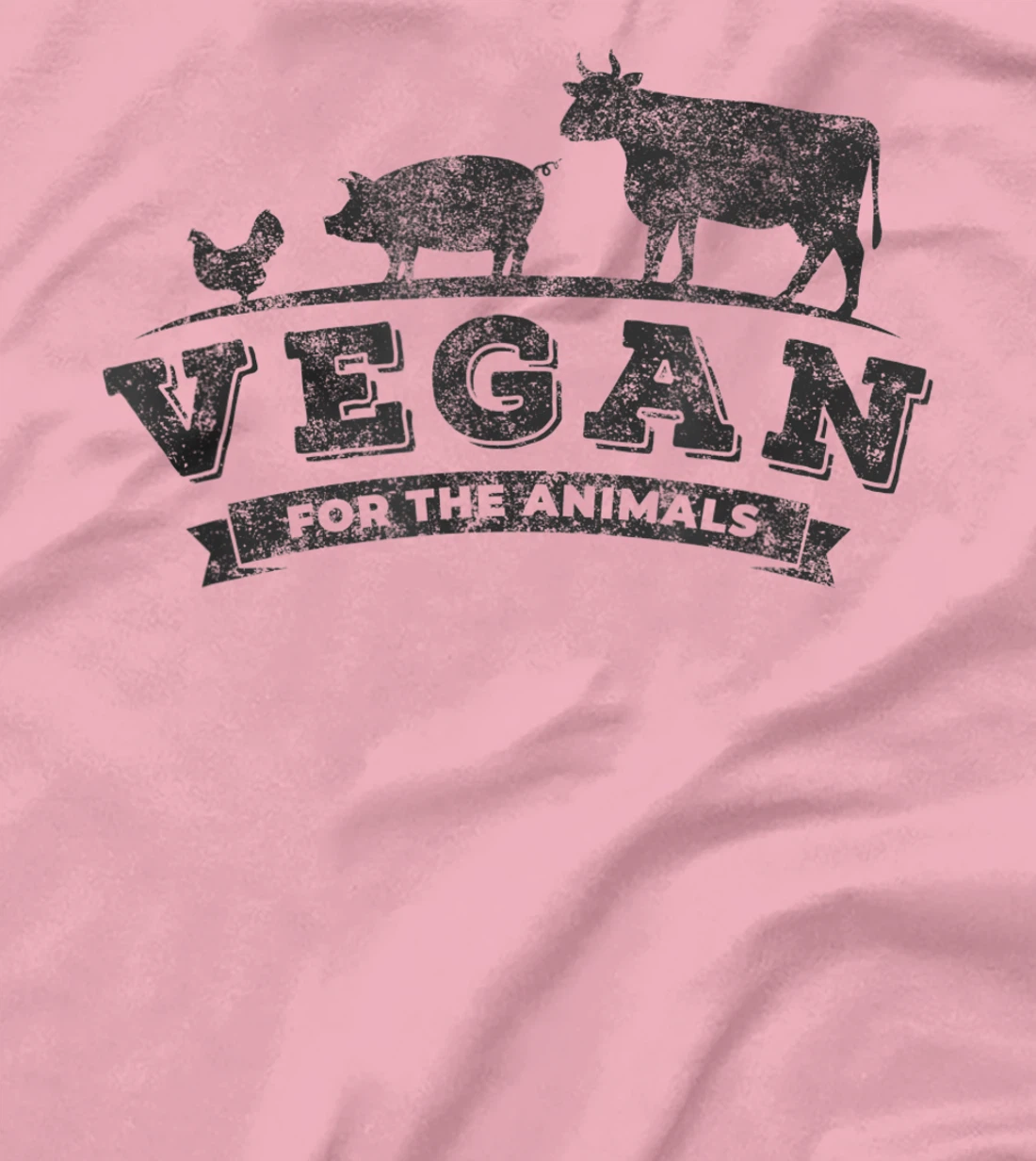 Womens Vegan For The Animals Plant Based Veggie Retro Vintage Logo T-Shirt, Kid T-Shirt and Women T-Shirt