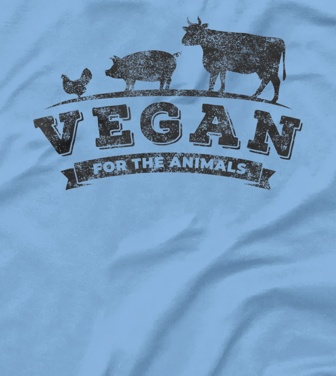 Womens Vegan For The Animals Plant Based Veggie Retro Vintage Logo T-Shirt, Kid T-Shirt and Women T-Shirt