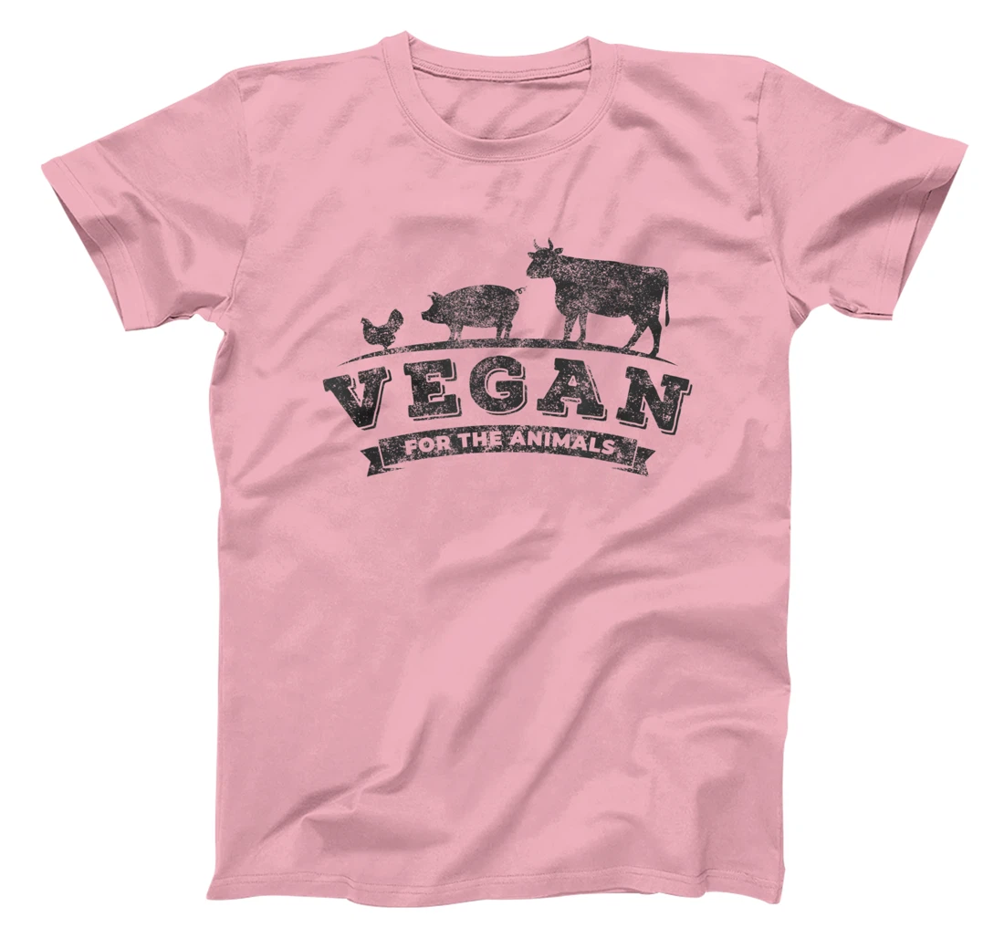 Womens Vegan For The Animals Plant Based Veggie Retro Vintage Logo T-Shirt, Kid T-Shirt and Women T-Shirt