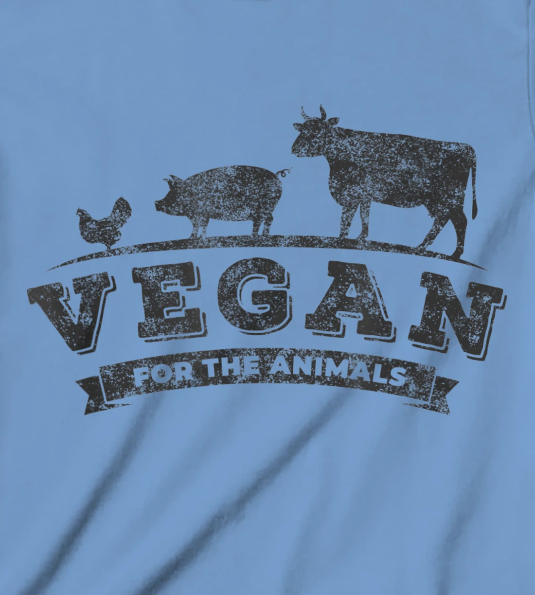 Womens Vegan For The Animals Plant Based Veggie Retro Vintage Logo T-Shirt, Kid T-Shirt and Women T-Shirt
