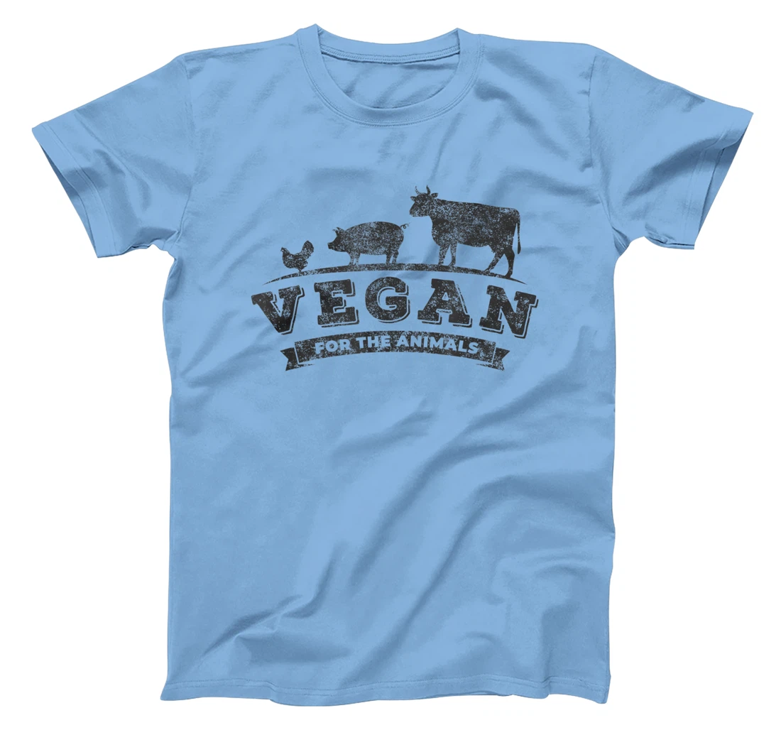 Womens Vegan For The Animals Plant Based Veggie Retro Vintage Logo T-Shirt, Kid T-Shirt and Women T-Shirt