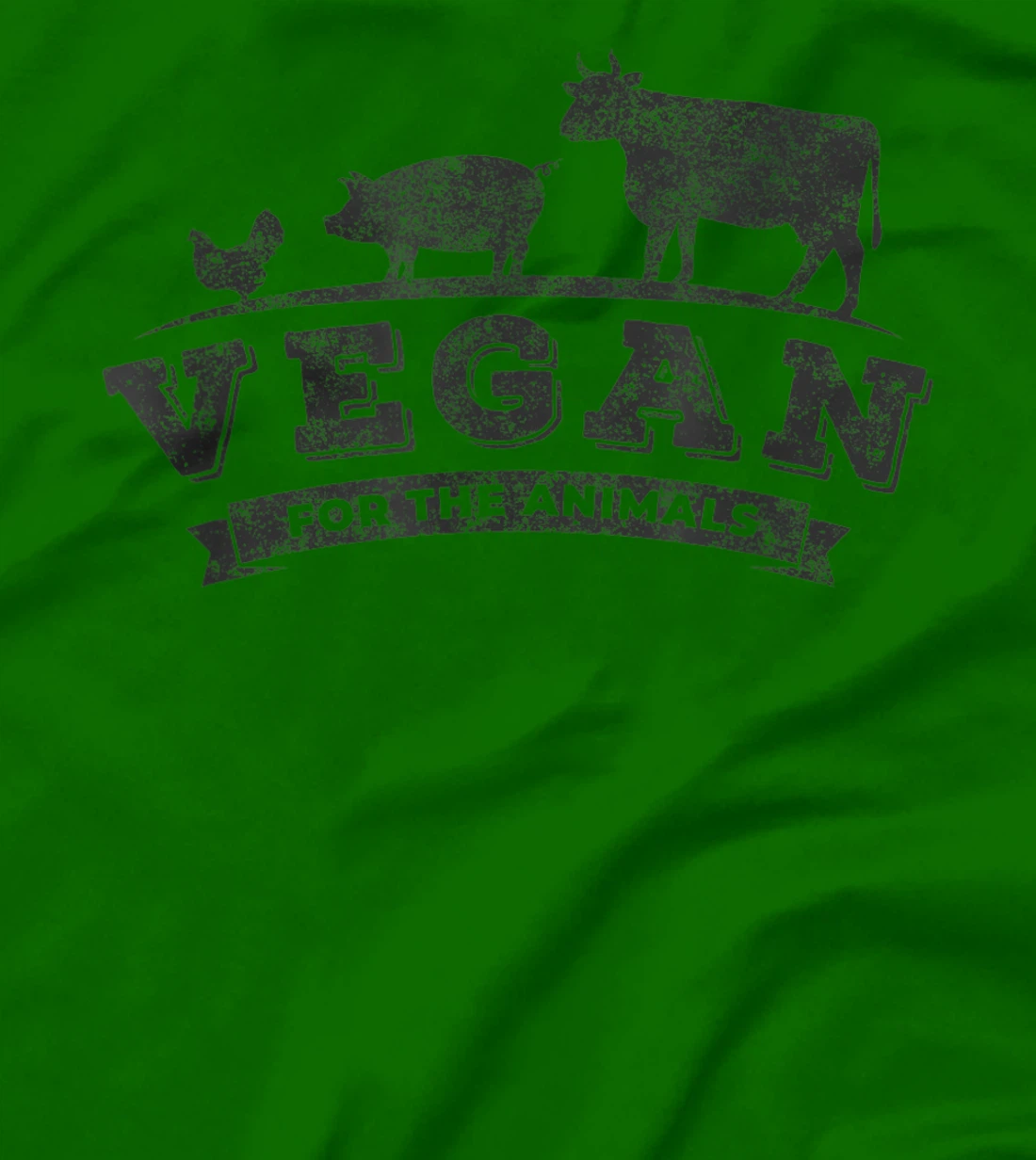 Womens Vegan For The Animals Plant Based Veggie Retro Vintage Logo T-Shirt, Kid T-Shirt and Women T-Shirt