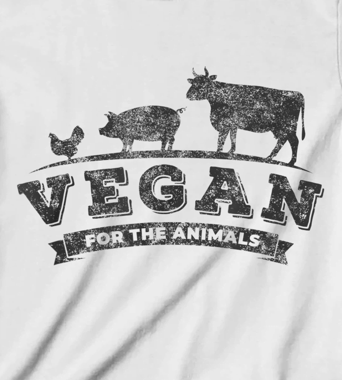 Womens Vegan For The Animals Plant Based Veggie Retro Vintage Logo T-Shirt, Kid T-Shirt and Women T-Shirt