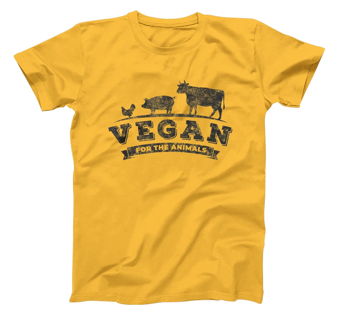 Womens Vegan For The Animals Plant Based Veggie Retro Vintage Logo T-Shirt, Kid T-Shirt and Women T-Shirt