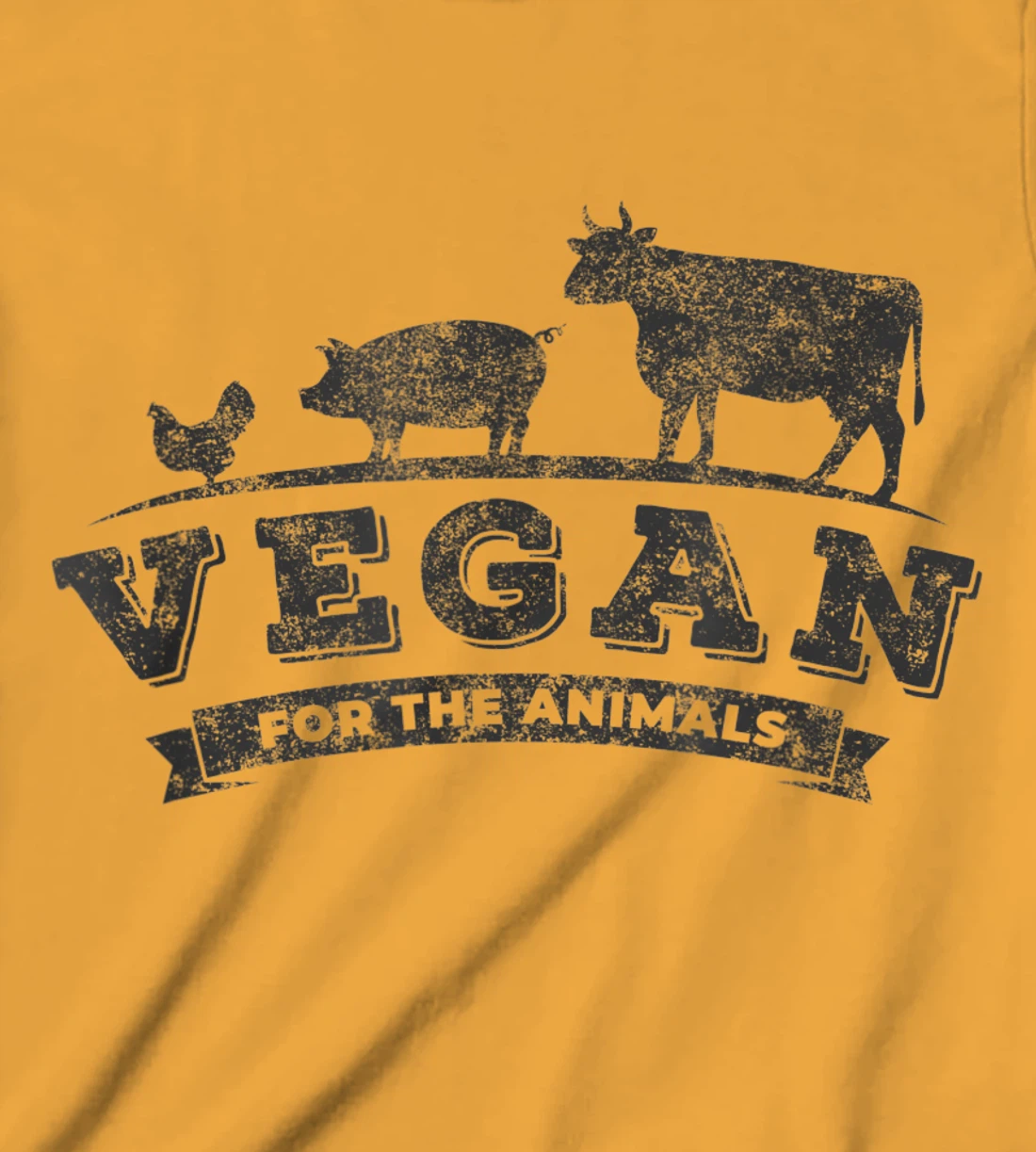 Womens Vegan For The Animals Plant Based Veggie Retro Vintage Logo T-Shirt, Kid T-Shirt and Women T-Shirt