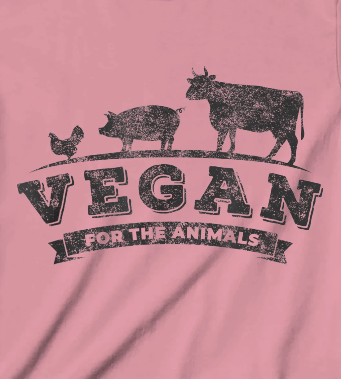 Womens Vegan For The Animals Plant Based Veggie Retro Vintage Logo T-Shirt, Kid T-Shirt and Women T-Shirt