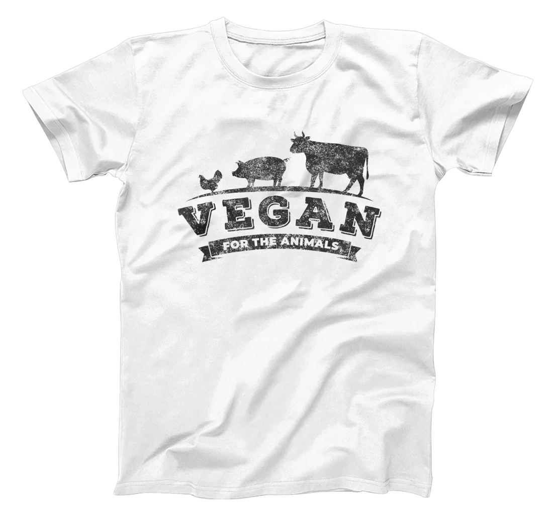 Womens Vegan For The Animals Plant Based Veggie Retro Vintage Logo T-Shirt, Kid T-Shirt and Women T-Shirt