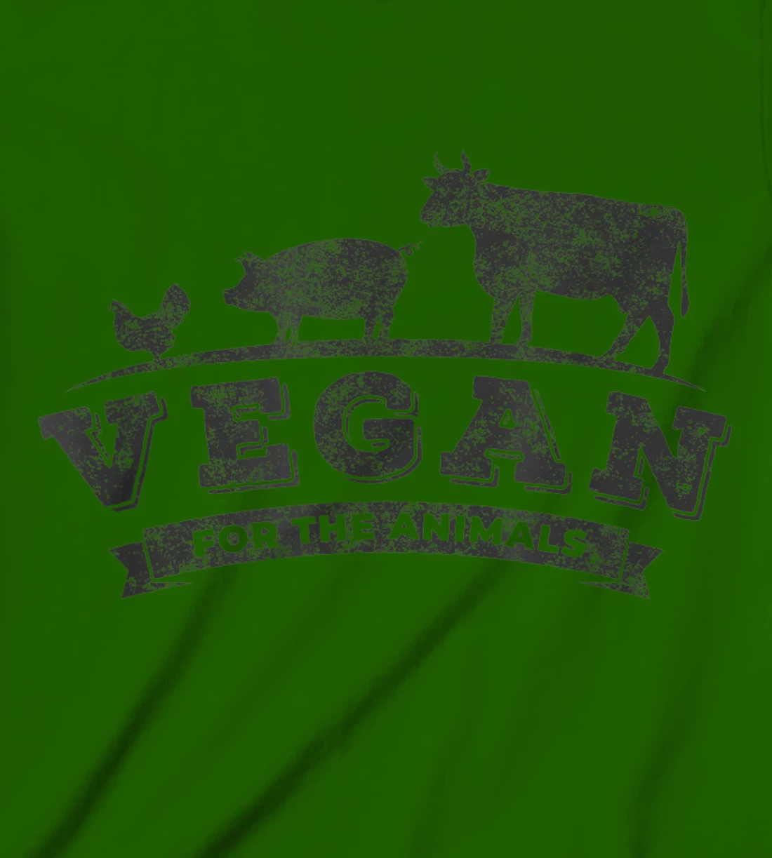 Womens Vegan For The Animals Plant Based Veggie Retro Vintage Logo T-Shirt, Kid T-Shirt and Women T-Shirt