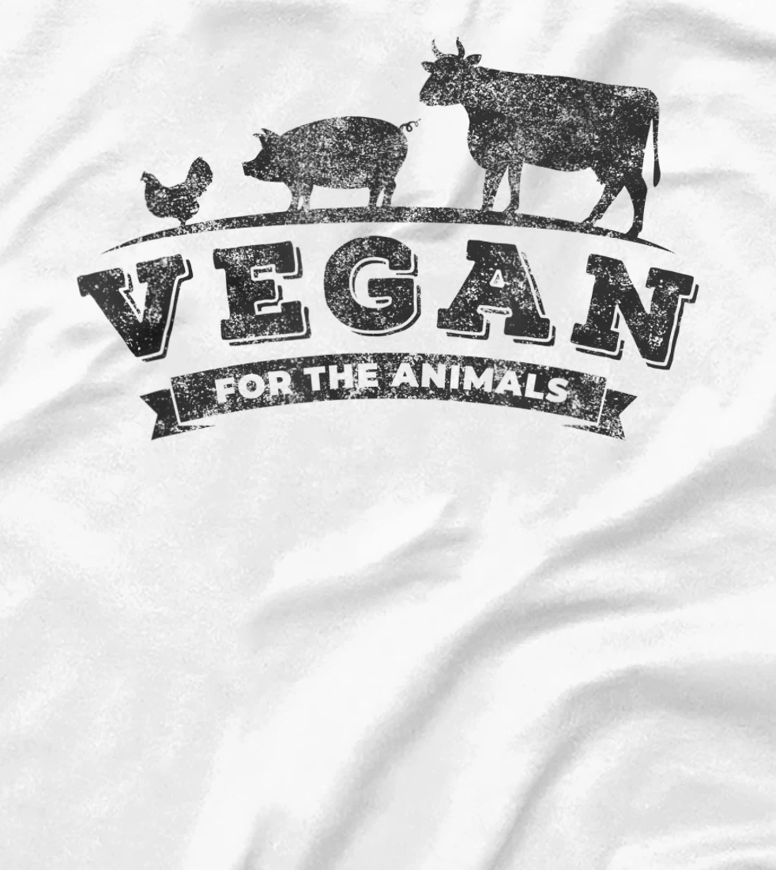Womens Vegan For The Animals Plant Based Veggie Retro Vintage Logo T-Shirt, Kid T-Shirt and Women T-Shirt