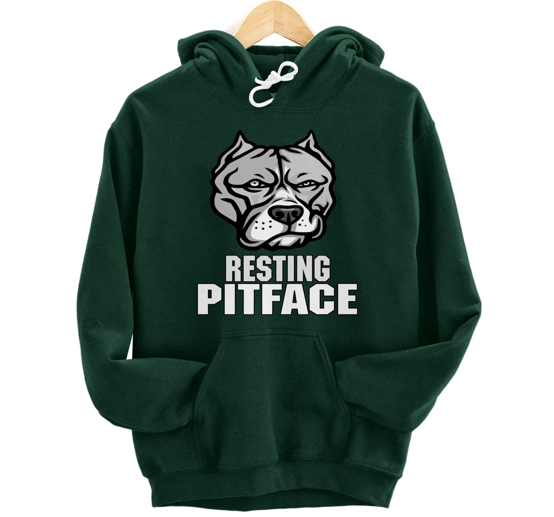 Pitbull Resting Pit Face Vintage Pitbull Dogs Lovers Pullover Hoodie