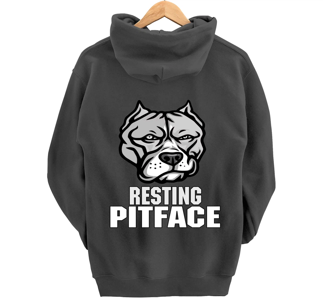 Pitbull Resting Pit Face Vintage Pitbull Dogs Lovers Pullover Hoodie
