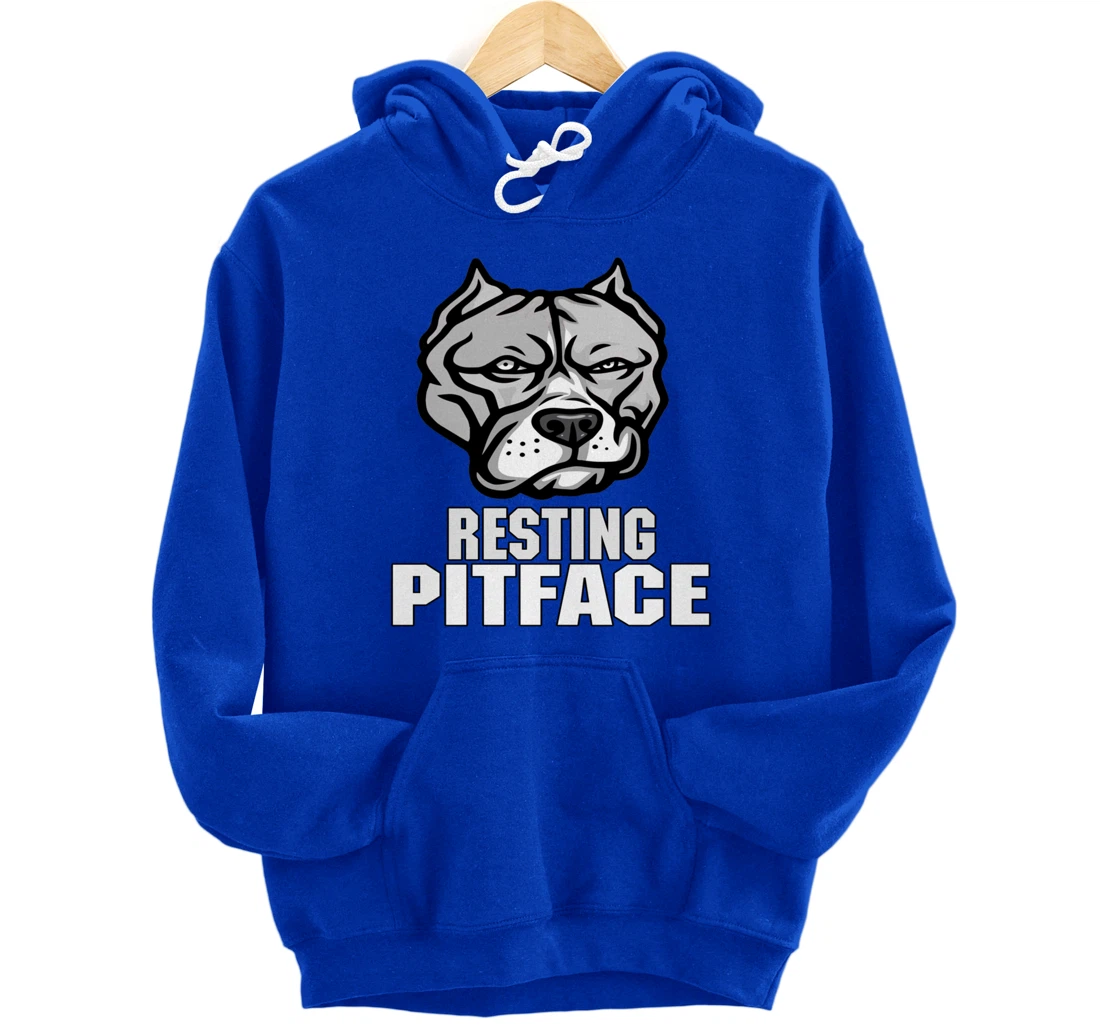Pitbull Resting Pit Face Vintage Pitbull Dogs Lovers Pullover Hoodie