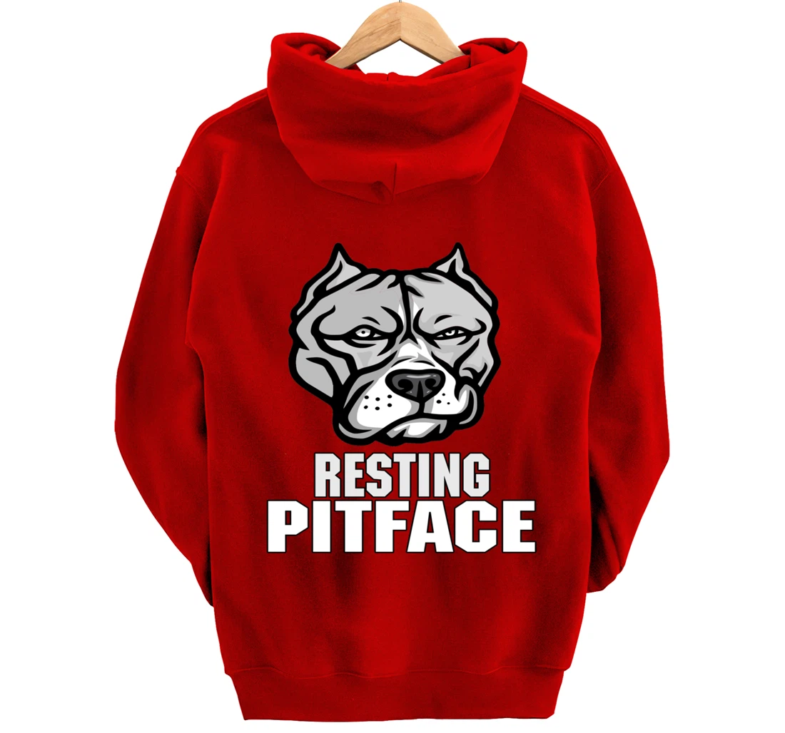 Pitbull Resting Pit Face Vintage Pitbull Dogs Lovers Pullover Hoodie