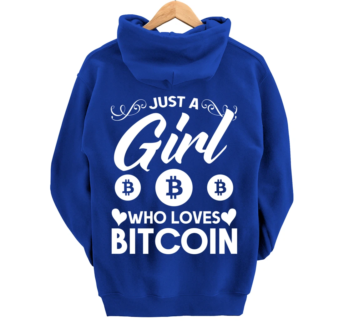 Blockchain Crypro just a girl who loves bitcoin Pullover Hoodie