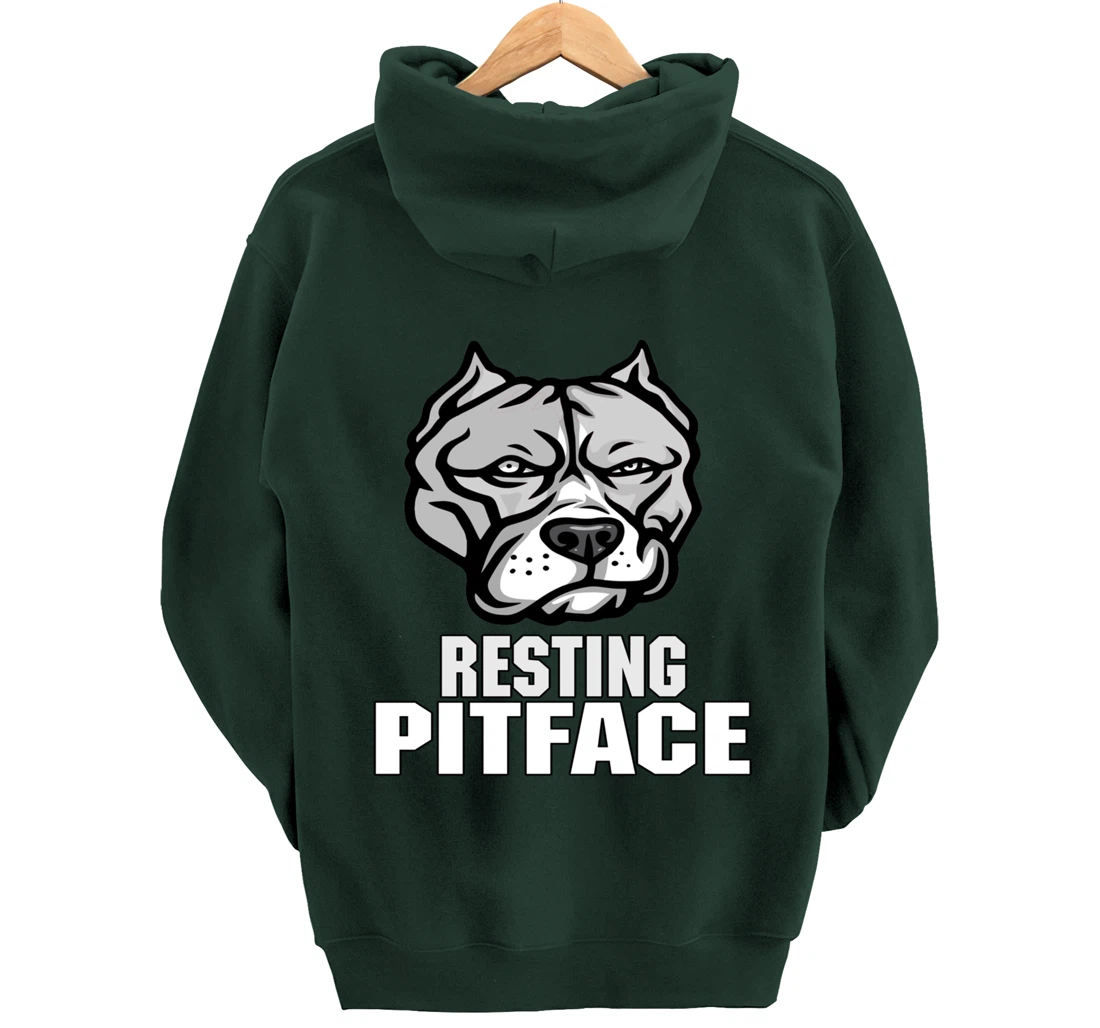 Pitbull Resting Pit Face Vintage Pitbull Dogs Lovers Pullover Hoodie