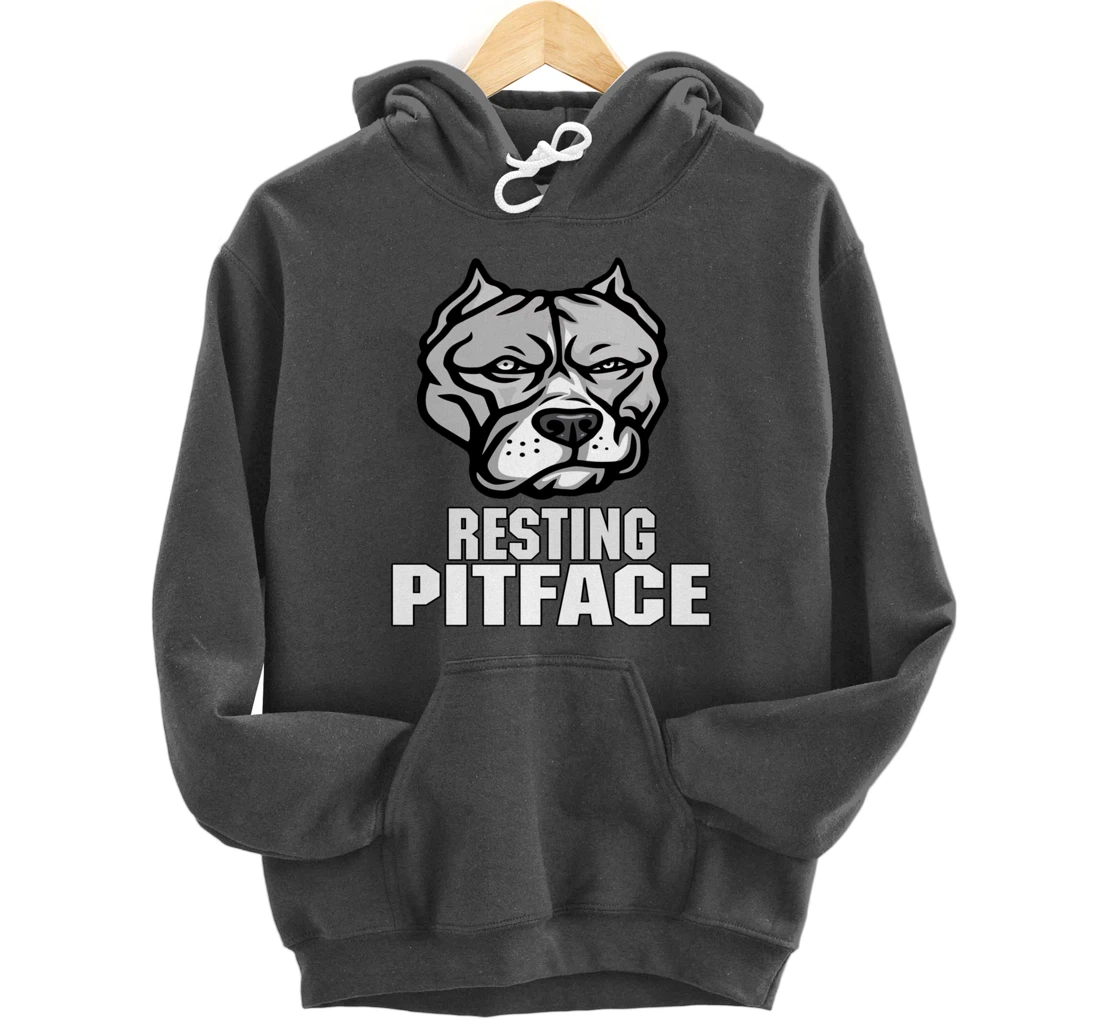 Pitbull Resting Pit Face Vintage Pitbull Dogs Lovers Pullover Hoodie