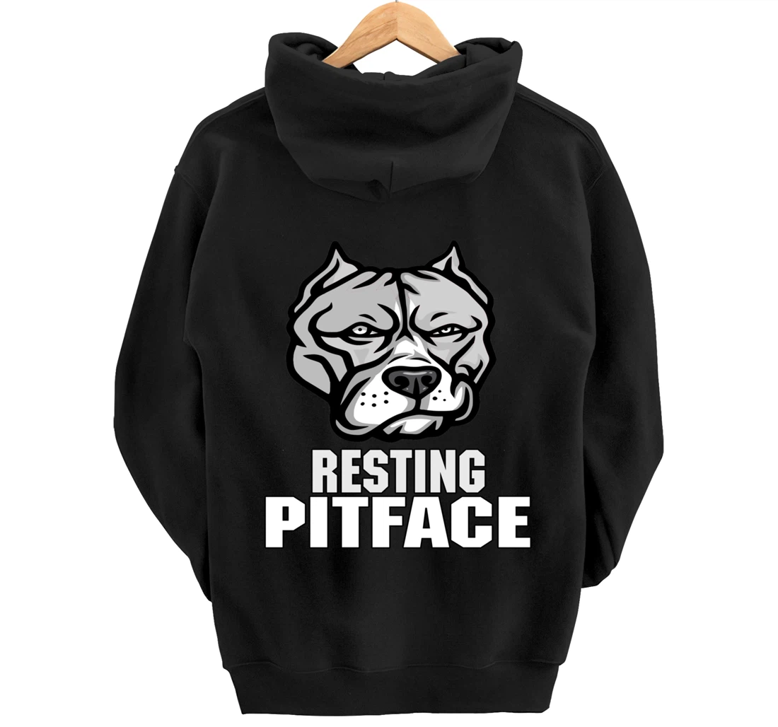 Pitbull Resting Pit Face Vintage Pitbull Dogs Lovers Pullover Hoodie
