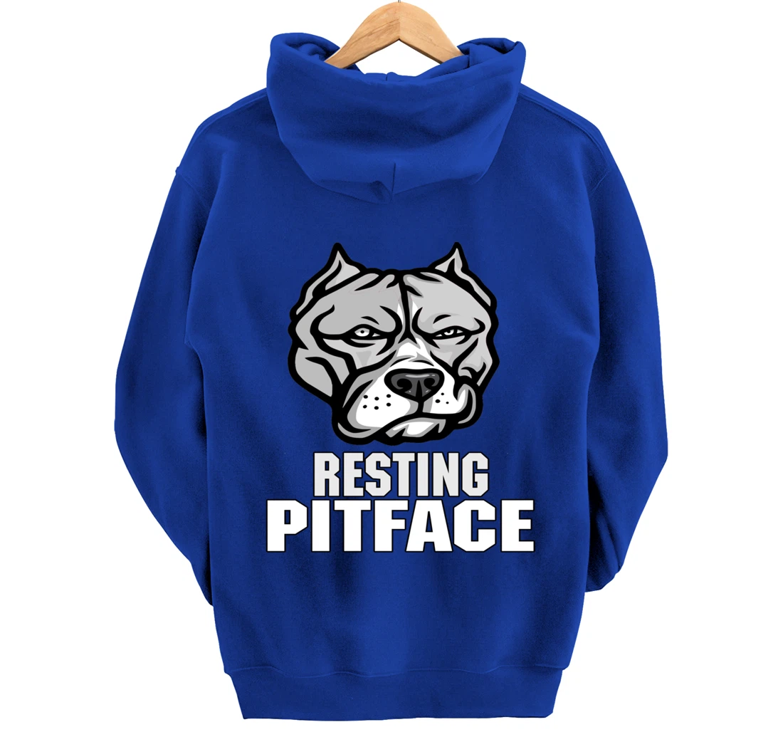 Pitbull Resting Pit Face Vintage Pitbull Dogs Lovers Pullover Hoodie