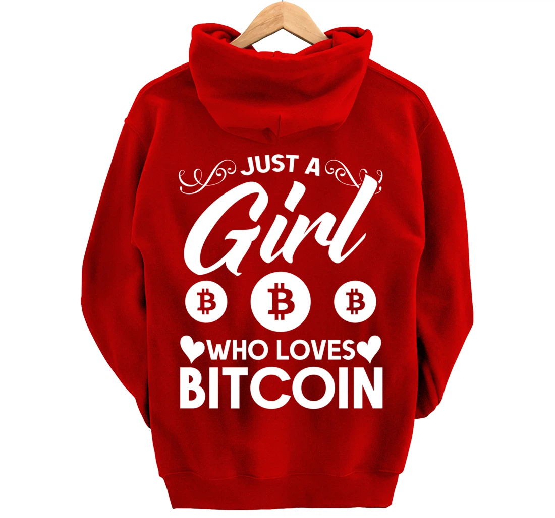 Blockchain Crypro just a girl who loves bitcoin Pullover Hoodie