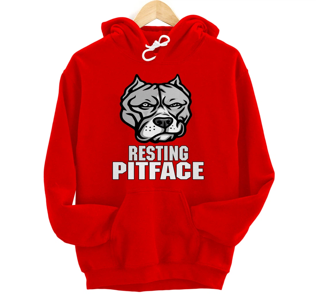 Pitbull Resting Pit Face Vintage Pitbull Dogs Lovers Pullover Hoodie