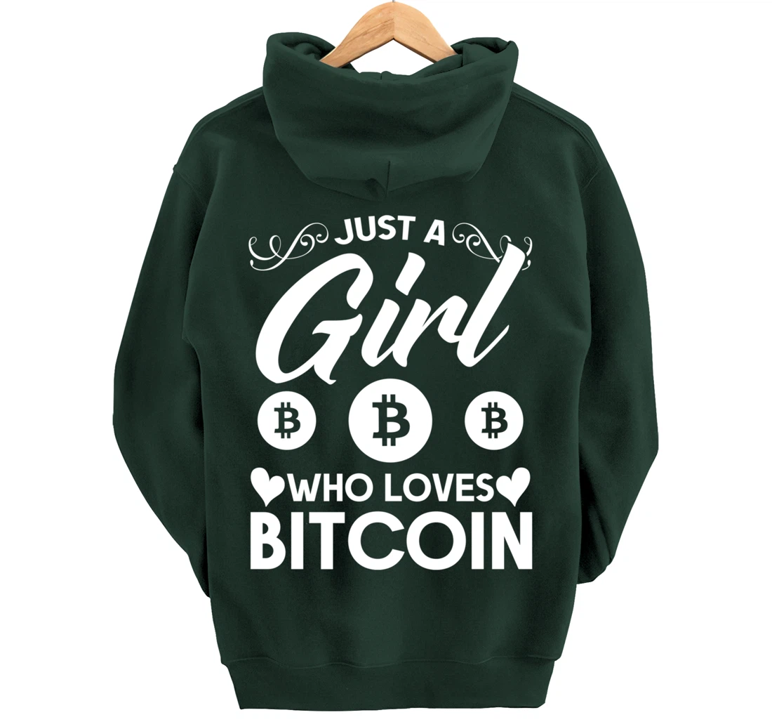 Blockchain Crypro just a girl who loves bitcoin Pullover Hoodie