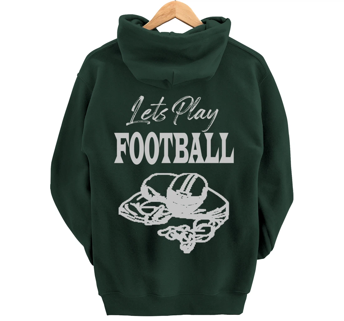 Lets Play Football Players Love Good Sport Game Day Crusher Pullover Hoodie