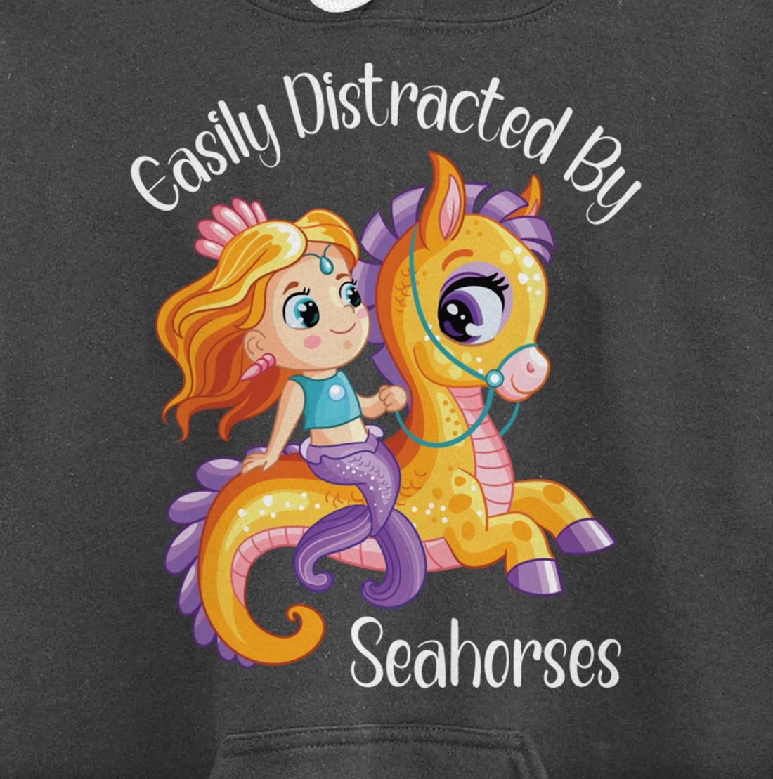 Easily Distracted By Seahorses Pullover Hoodie