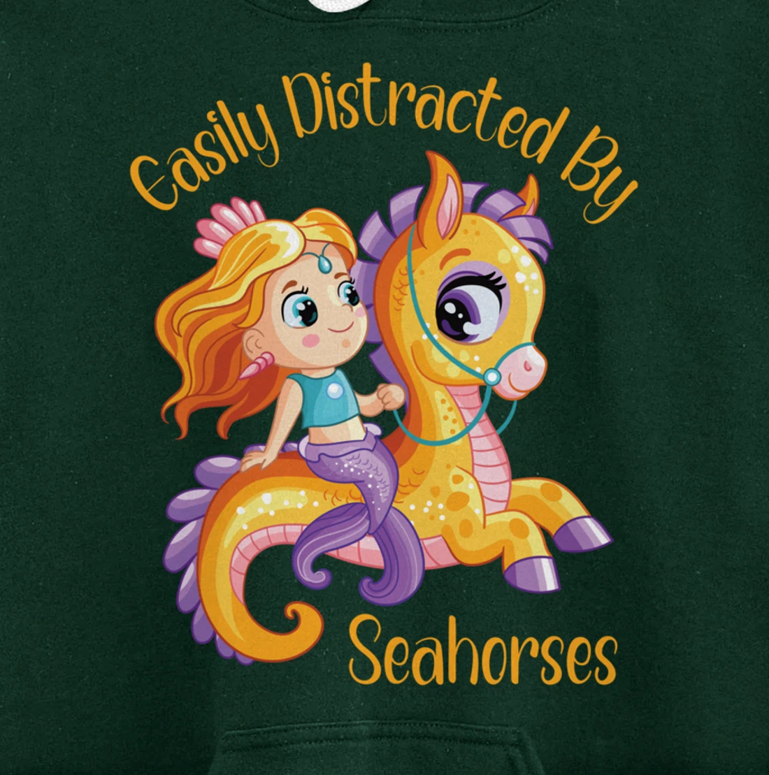 Easily Distracted By Seahorses Pullover Hoodie