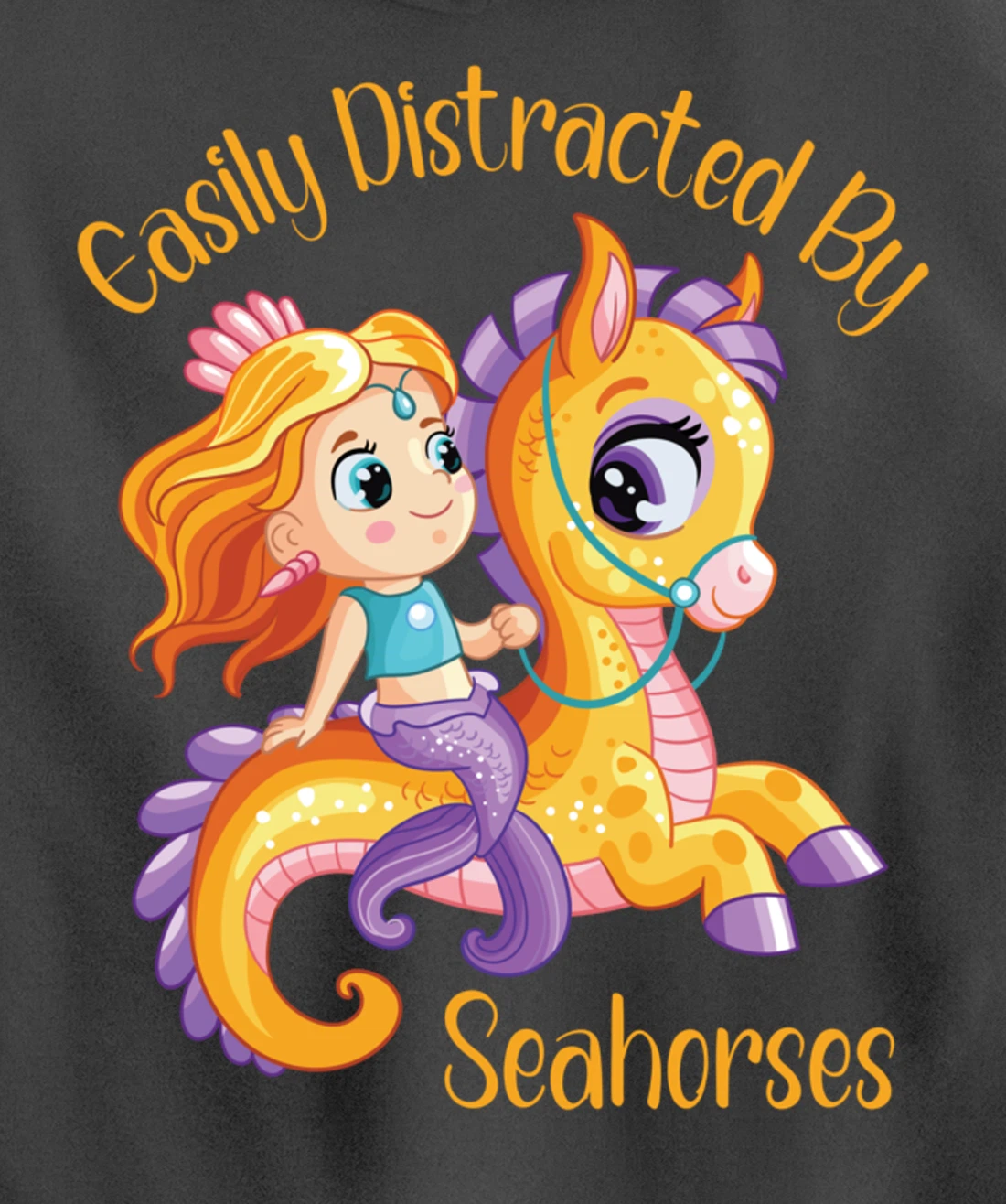 Easily Distracted By Seahorses Pullover Hoodie