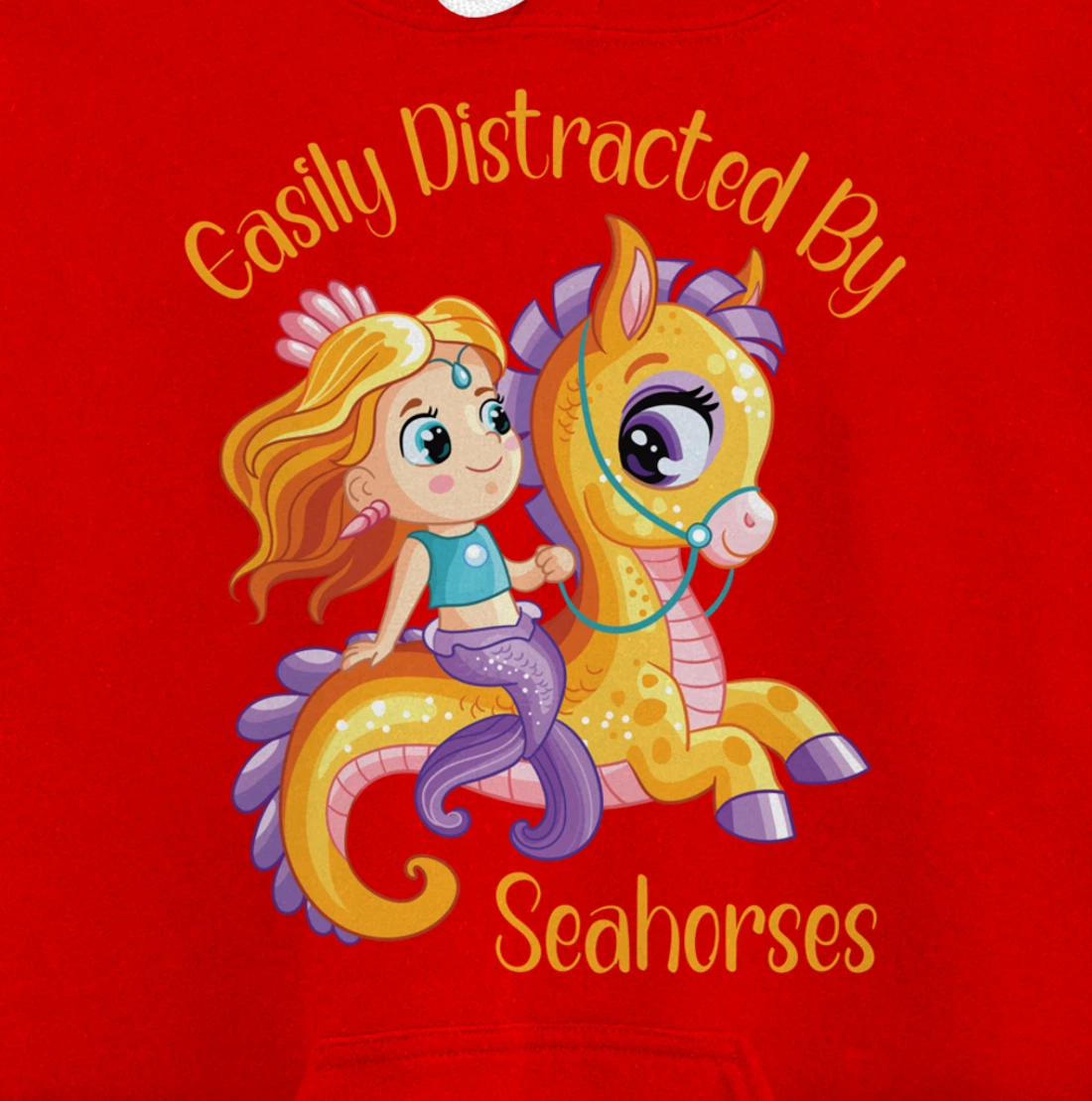 Easily Distracted By Seahorses Pullover Hoodie
