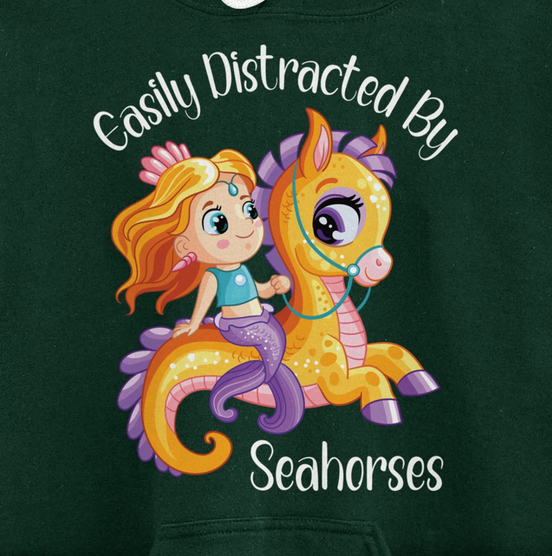 Easily Distracted By Seahorses Pullover Hoodie
