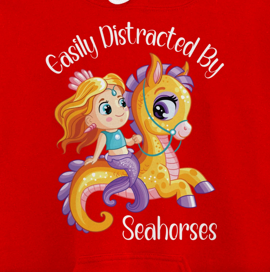 Easily Distracted By Seahorses Pullover Hoodie