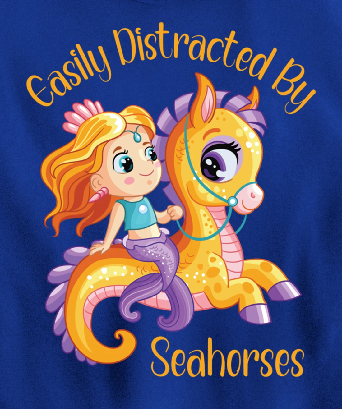 Easily Distracted By Seahorses Pullover Hoodie