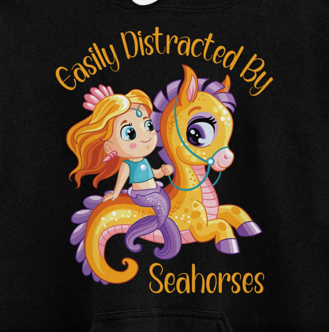 Easily Distracted By Seahorses Pullover Hoodie