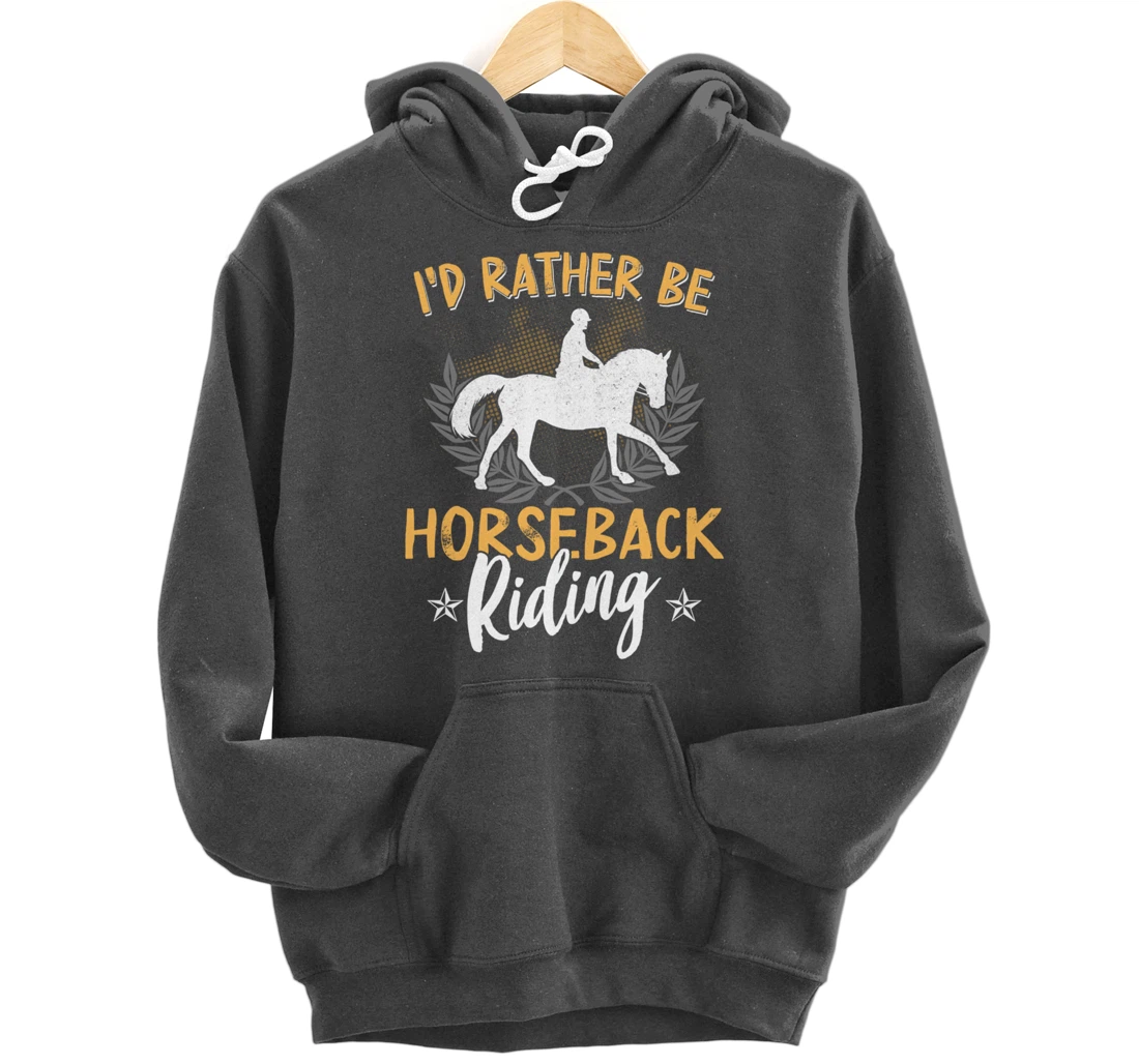 Funny Horse Graphic Women Girls Horseback Riding Horse Lover Pullover Hoodie