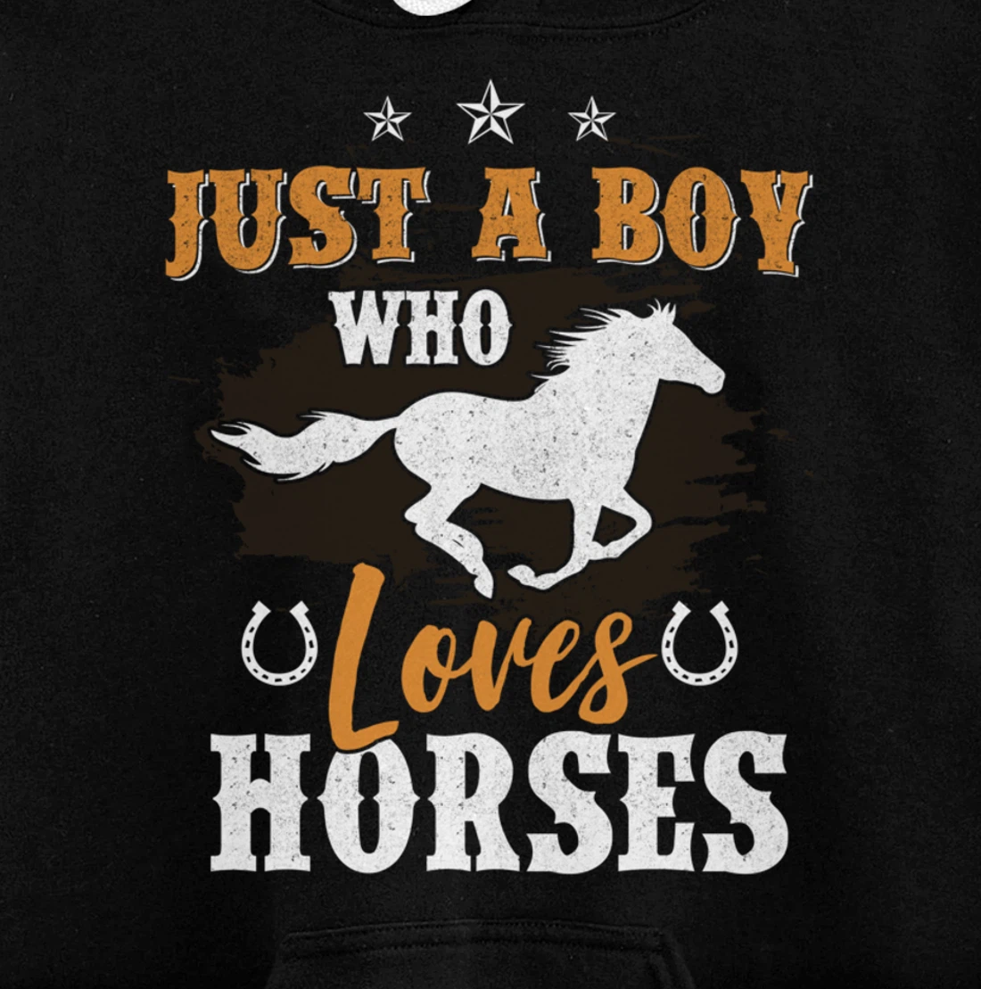 Funny Horse Graphic BoysHorseback Riding Horse Lover Pullover Hoodie