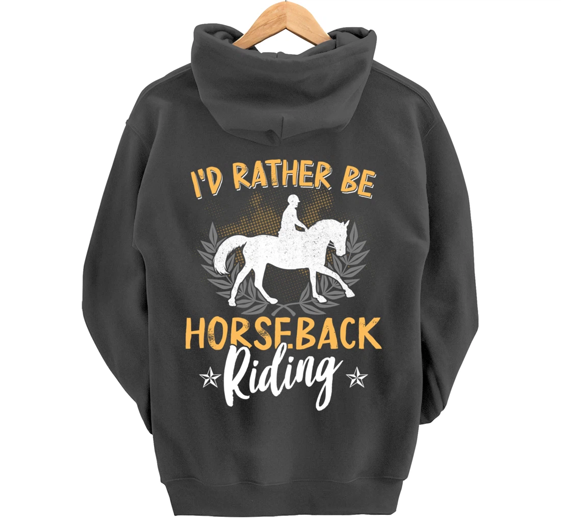 Funny Horse Graphic Women Girls Horseback Riding Horse Lover Pullover Hoodie