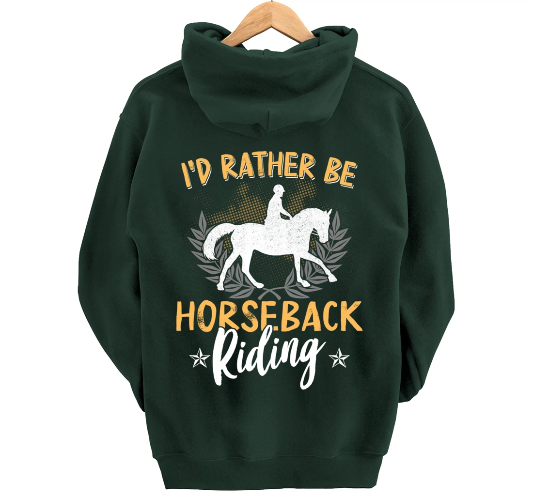 Funny Horse Graphic Women Girls Horseback Riding Horse Lover Pullover Hoodie