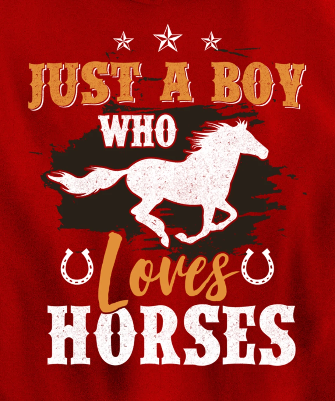 Funny Horse Graphic BoysHorseback Riding Horse Lover Pullover Hoodie