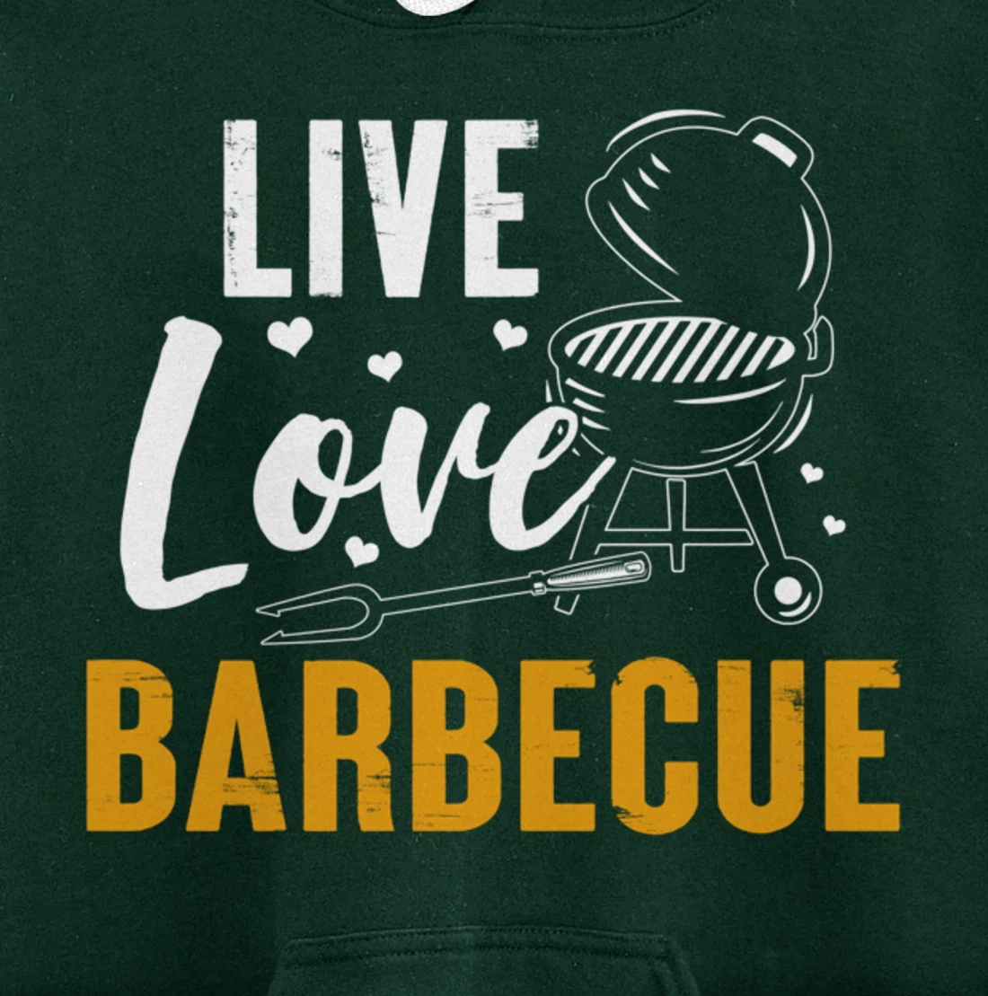 Funny Barbecue Live Love Graphic Women Men Meat Smoking BBQ Pullover Hoodie