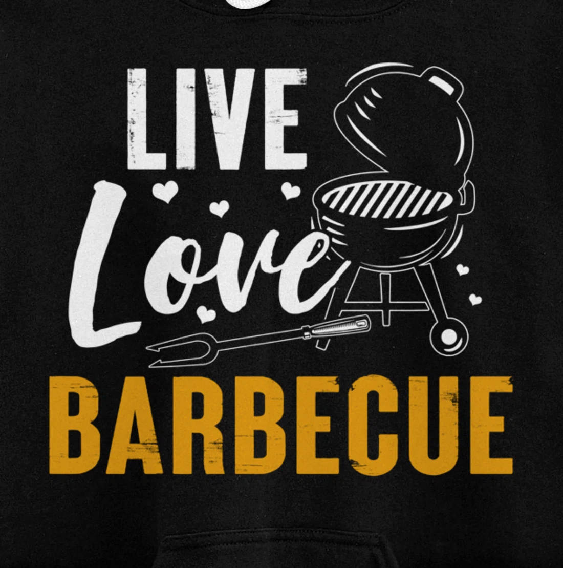 Funny Barbecue Live Love Graphic Women Men Meat Smoking BBQ Pullover Hoodie