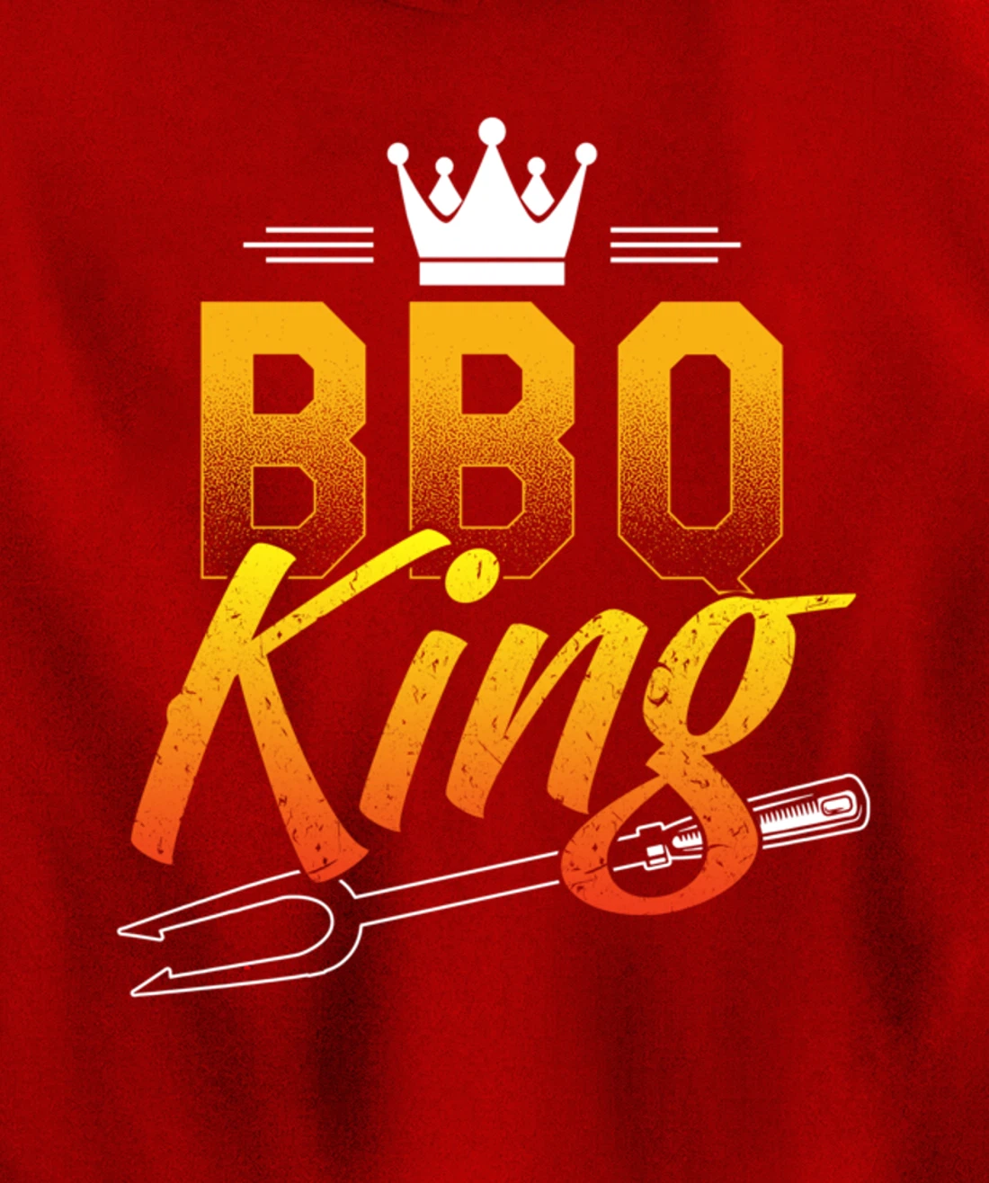 Funny Barbecue King Graphic Boys and Men Meat Smoking BBQ Pullover Hoodie