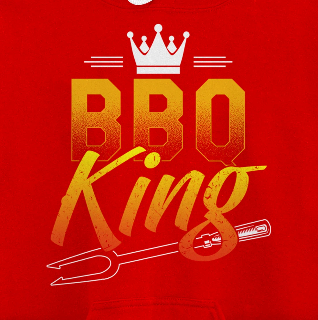 Funny Barbecue King Graphic Boys and Men Meat Smoking BBQ Pullover Hoodie