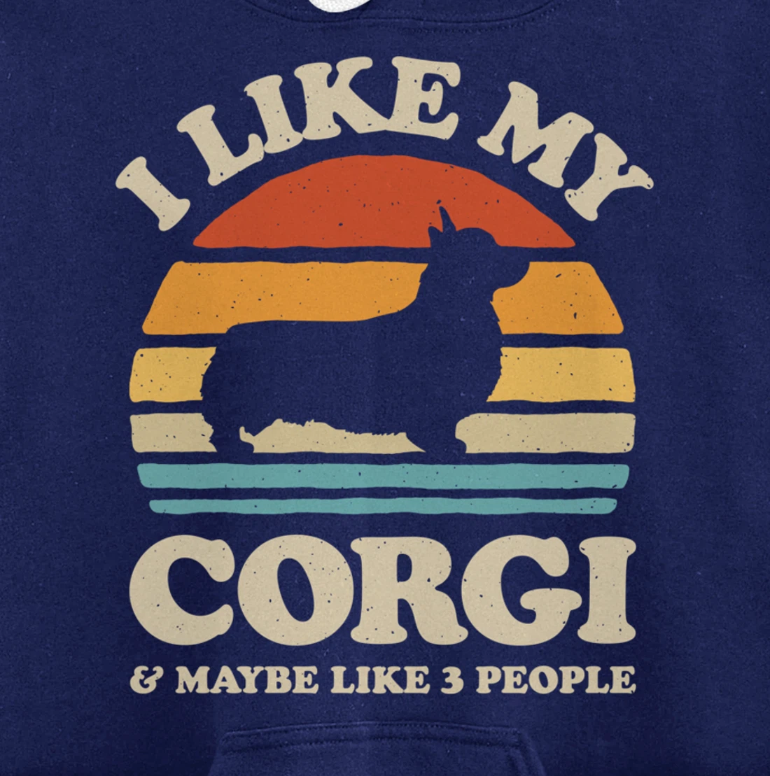 I Like My Corgi And Maybe Like 3 People Dog Lover Retro Men Pullover Hoodie