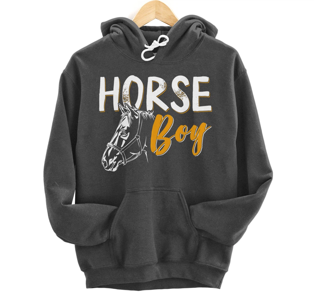 Funny Horse Graphic Men Boys Horseback Riding Horse Lover Pullover Hoodie