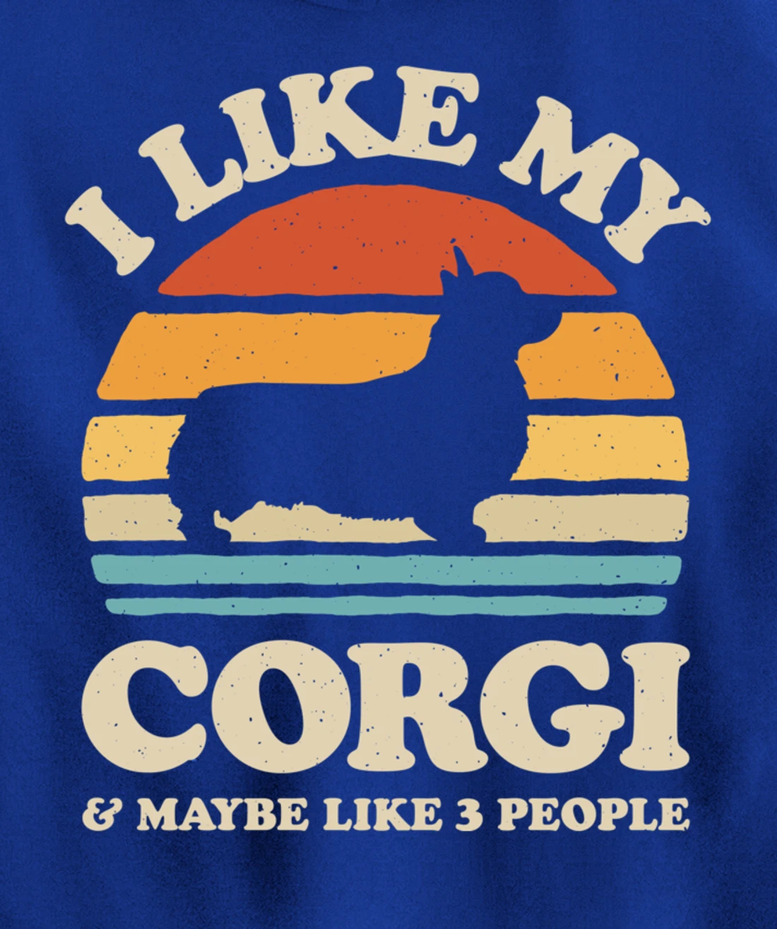 I Like My Corgi And Maybe Like 3 People Dog Lover Retro Men Pullover Hoodie