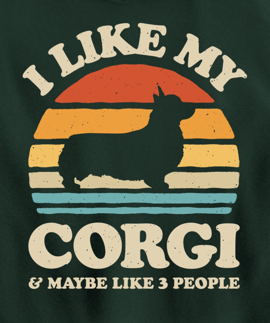 I Like My Corgi And Maybe Like 3 People Dog Lover Retro Men Pullover Hoodie