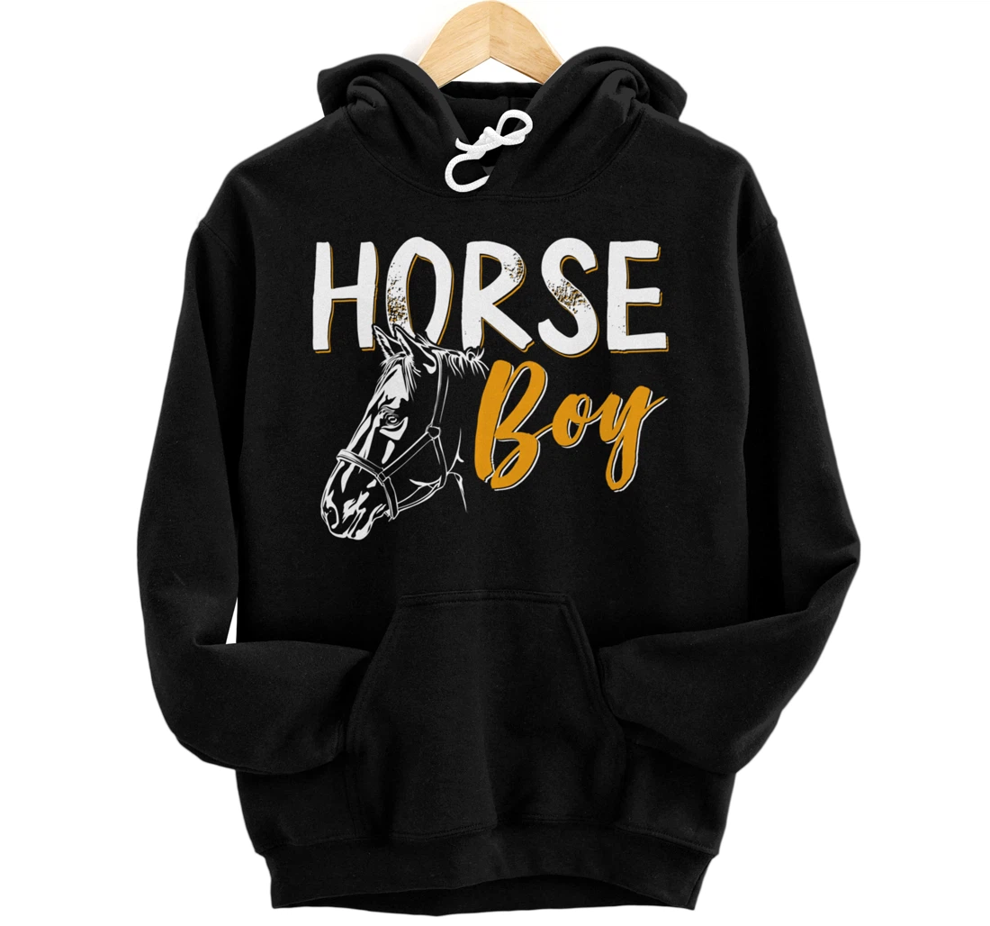 Funny Horse Graphic Men Boys Horseback Riding Horse Lover Pullover Hoodie